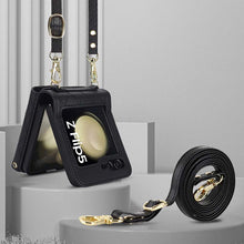 Load image into Gallery viewer, Casekis Crossbody Cardholder Phone Case For Galaxy Z Flip 5 Black