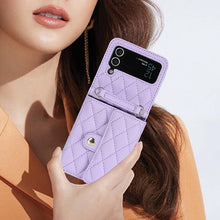 Load image into Gallery viewer, Casekis Crossbody Cardholder Phone Case For Galaxy Z Flip 3 Purple