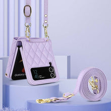 Load image into Gallery viewer, Casekis Crossbody Cardholder Phone Case For Galaxy Z Flip 3 Purple