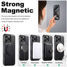 Load image into Gallery viewer, Casekis Magnetic Charging Rotating Stand Leather Phone Case Fiber Texture