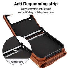 Load image into Gallery viewer, Casekis Crossbody Cardholder Phone Case For Galaxy Z Flip 3 Brown
