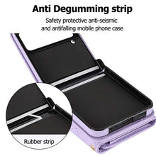 Load image into Gallery viewer, Casekis Crossbody Cardholder Phone Case For Galaxy Z Flip 4 Purple