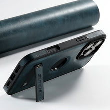 Load image into Gallery viewer, Casekis MagSafe Leather Stand Phone Case Blue