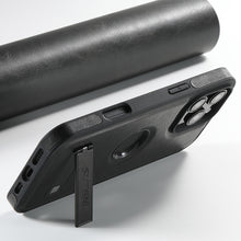 Load image into Gallery viewer, Casekis MagSafe Leather Stand Phone Case Black