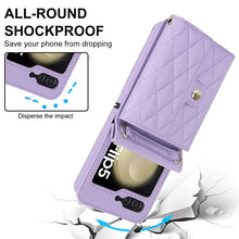 Load image into Gallery viewer, Casekis Crossbody Cardholder Phone Case For Galaxy Z Flip 5 Purple