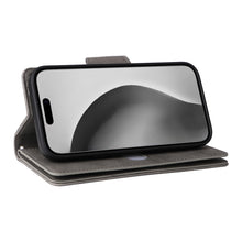 Load image into Gallery viewer, Casekis Studded Zip Leather Wallet Wristlet Phone Case Gray