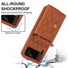 Load image into Gallery viewer, Casekis Crossbody Cardholder Phone Case For Galaxy Z Flip 4 Brown