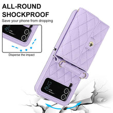 Load image into Gallery viewer, Casekis Crossbody Cardholder Phone Case For Galaxy Z Flip 3 Purple