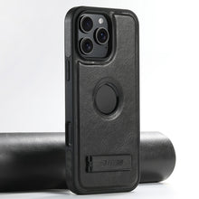 Load image into Gallery viewer, Casekis MagSafe Leather Stand Phone Case Black