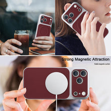 Load image into Gallery viewer, Casekis Magnetic Shockproof Leather Phone Case Claret