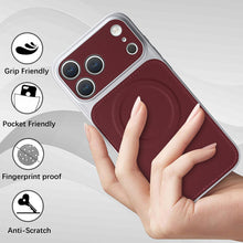 Load image into Gallery viewer, Casekis Magnetic Shockproof Leather Phone Case Claret