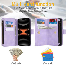Load image into Gallery viewer, Casekis Crossbody 9 Card Holder Phone Case Purple