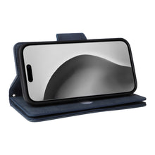 Load image into Gallery viewer, Casekis Studded Zip Leather Wallet Wristlet Phone Case Blue