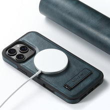 Load image into Gallery viewer, Casekis MagSafe Leather Stand Phone Case Blue