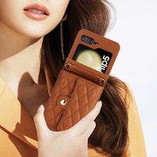 Load image into Gallery viewer, Casekis Crossbody Cardholder Phone Case For Galaxy Z Flip 5 Brown
