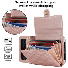 Load image into Gallery viewer, Casekis Crossbody Cardholder Phone Case For Galaxy Z Flip 3 Rose Gold