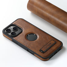 Load image into Gallery viewer, Casekis MagSafe Leather Stand Phone Case Brown