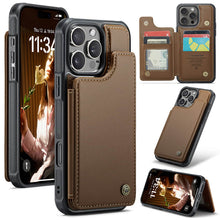 Load image into Gallery viewer, Casekis RFID Cardholder Wallet Phone Case Brown