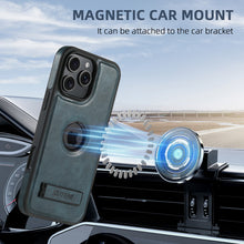 Load image into Gallery viewer, Casekis MagSafe Leather Stand Phone Case Blue
