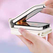Load image into Gallery viewer, Casekis Crossbody Cardholder Phone Case For Galaxy Z Flip 3 White