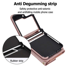 Load image into Gallery viewer, Casekis Crossbody Cardholder Phone Case For Galaxy Z Flip 5 Rose Gold