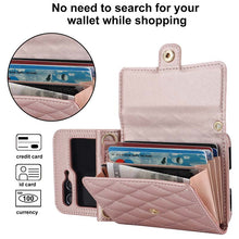 Load image into Gallery viewer, Casekis Crossbody Cardholder Phone Case For Galaxy Z Flip 5 Rose Gold