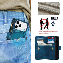 Load image into Gallery viewer, Casekis Crossbody 9 Card Holder Phone Case Navy Blue