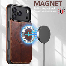 Load image into Gallery viewer, Casekis Leather Wallet MagSafe Phone Case Khaki
