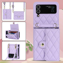 Load image into Gallery viewer, Casekis Crossbody Cardholder Phone Case For Galaxy Z Flip 4 Purple