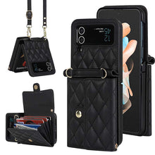Load image into Gallery viewer, Casekis Crossbody Cardholder Phone Case For Galaxy Z Flip 3 Black