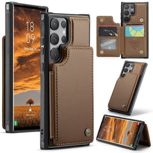 Load image into Gallery viewer, Casekis RFID Cardholder Wallet Phone Case Brown