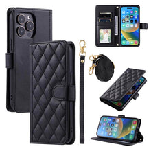 Load image into Gallery viewer, Casekis 3 Card Leather Crossbody Wallet Phone Case Black