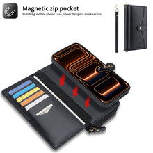 Load image into Gallery viewer, CASEKIS 2-in-1 Magnetic Detachable Wallet Case with RFID Blocking, 16 Card Slots & Zipper Pocket Black