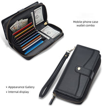 Load image into Gallery viewer, CASEKIS 2-in-1 Magnetic Detachable Wallet Case with RFID Blocking, 16 Card Slots & Zipper Pocket Black