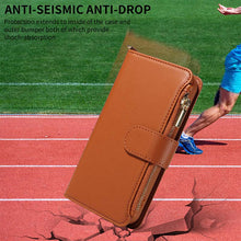 Load image into Gallery viewer, Casekis Cardholder Case with Wrist Strap,Compatible with MagSafe,Zipper Pocket,Brown