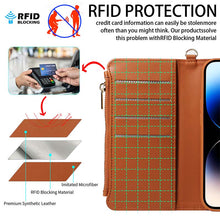 Load image into Gallery viewer, Casekis Cardholder Case with Wrist Strap,Compatible with MagSafe,Zipper Pocket,Brown