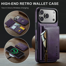 Load image into Gallery viewer, Casekis RFID Magnetic Detachable Leather Wallet Phone Case Purple