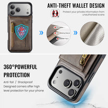 Load image into Gallery viewer, Casekis RFID Magnetic Detachable Leather Wallet Phone Case Coffee