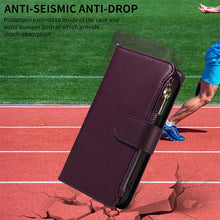 Load image into Gallery viewer, Casekis Cardholder Case with Wrist Strap,Compatible with MagSafe,Zipper Pocket,Dark Purple