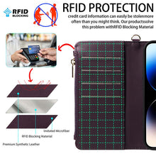 Load image into Gallery viewer, Casekis Cardholder Case with Wrist Strap,Compatible with MagSafe,Zipper Pocket,Dark Purple