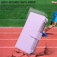 Load image into Gallery viewer, Casekis Cardholder Case with Wrist Strap,Compatible with MagSafe,Zipper Pocket,Purple