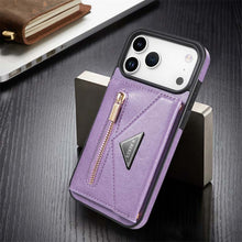 Load image into Gallery viewer, Casekis Crossbody Strap Leather Magnetic Wallet Phone Case Purple