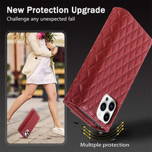 Load image into Gallery viewer, Casekis 7-Slot Foldable Crossbody Wallet Phone Case Red