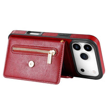 Load image into Gallery viewer, Casekis Crossbody Strap Leather Magnetic Wallet Phone Case Red