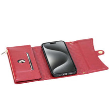 Load image into Gallery viewer, Casekis 7-Slot Foldable Crossbody Wallet Phone Case Red