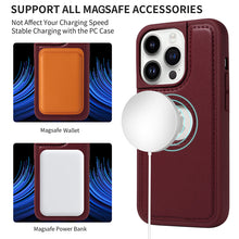 Load image into Gallery viewer, Casekis Cardholder Case with Wrist Strap,Compatible with MagSafe,Zipper Pocket,Red Wine