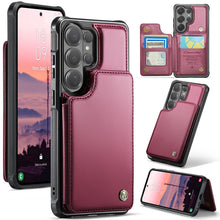 Load image into Gallery viewer, Casekis RFID Cardholder Wallet Phone Case Red Wine