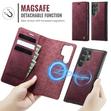 Load image into Gallery viewer, Casekis Leather Magnetic Flip Detachable Wallet Phone Case Red Wine