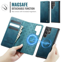 Load image into Gallery viewer, Casekis Leather Magnetic Flip Detachable Wallet Phone Case Blue Green