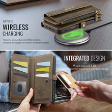 Load image into Gallery viewer, Casekis Crossbody Leather Wallet RFID Phone Case Brown